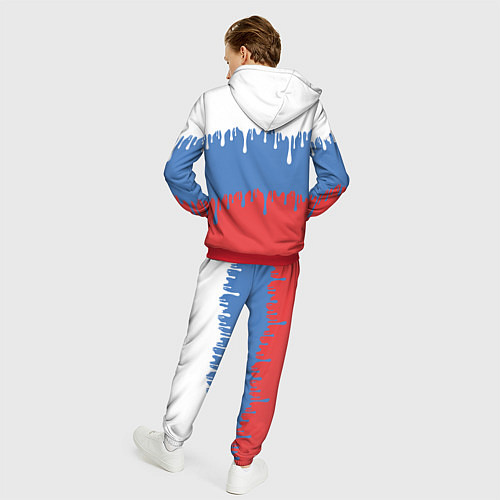Мужской костюм Флаг России потёки / 3D-Красный – фото 4