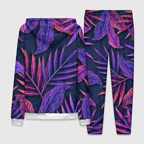 Мужской костюм Neon Tropical plants pattern / 3D-Белый – фото 2