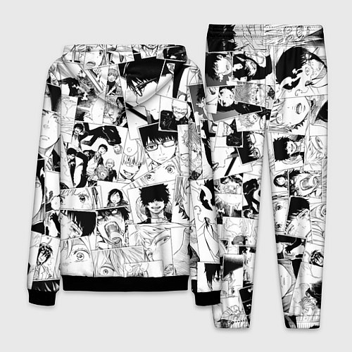 Мужской костюм Синий Экзорцист паттерн / 3D-Черный – фото 2