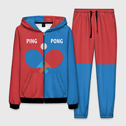 Костюм мужской PING PONG теннис, цвет: 3D-черный