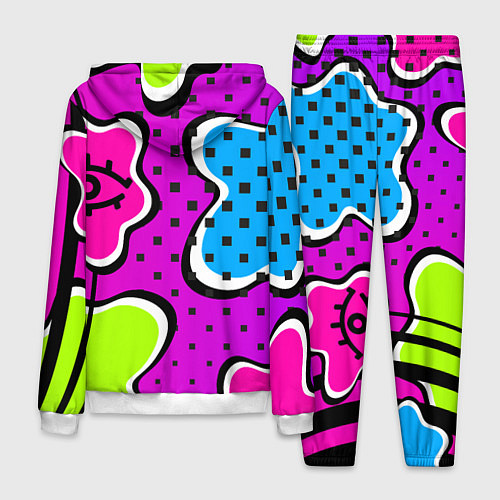 Мужской костюм Яркий абстрактный узор в стиле 90х, неоновые цвета / 3D-Белый – фото 2