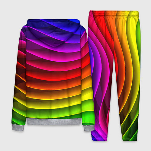 Мужской костюм Color line neon pattern Abstraction Summer 2023 / 3D-Меланж – фото 2