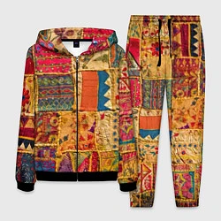 Костюм мужской Пэчворк Лоскутное одеяло Patchwork Quilt, цвет: 3D-черный