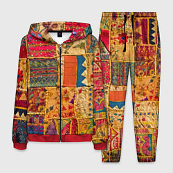 Костюм мужской Пэчворк Лоскутное одеяло Patchwork Quilt, цвет: 3D-красный