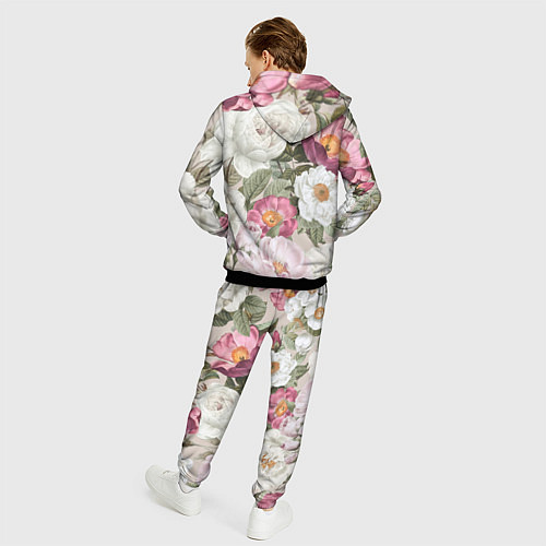 Мужской костюм Цветы Розовый Сад Пион и Роз / 3D-Черный – фото 4