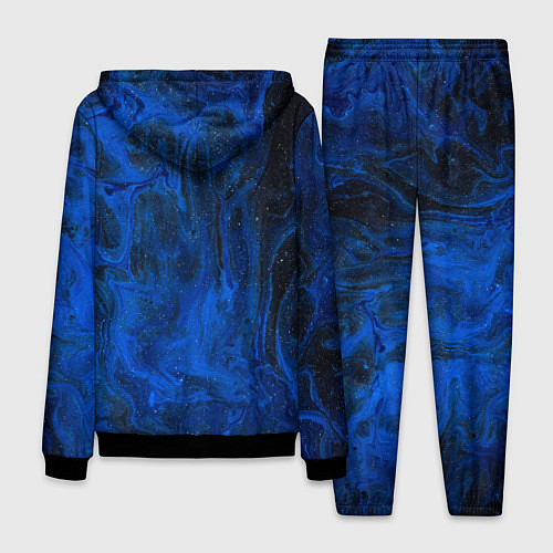 Мужской костюм Синий абстрактный дым / 3D-Черный – фото 2