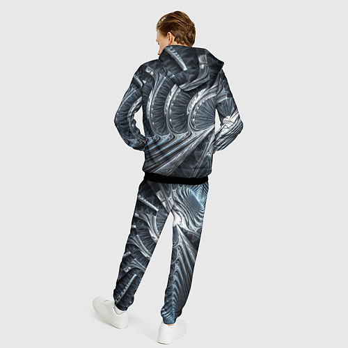 Мужской костюм Фрактальный абстрактный паттерн Броня Fractal Abst / 3D-Черный – фото 4