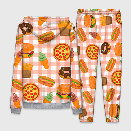 Мужской костюм PIZZA DONUT BURGER FRIES ICE CREAM pattern / 3D-Меланж – фото 2