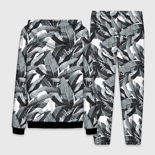 Мужской костюм Чёрно-белые Листья Пальм / 3D-Черный – фото 2