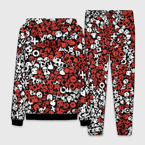 Мужской костюм Красно-белые знаки LDR / 3D-Черный – фото 2