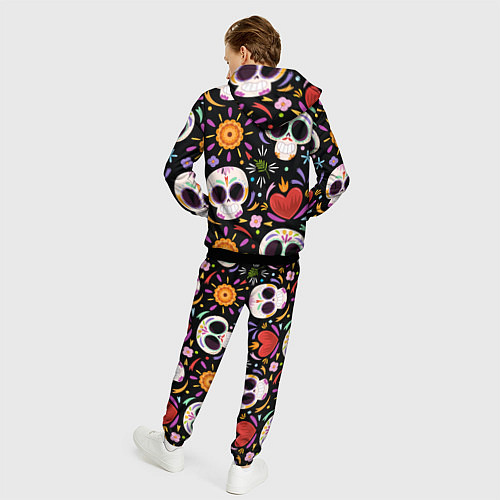 Мужской костюм Веселые черепа в цветах / 3D-Черный – фото 4