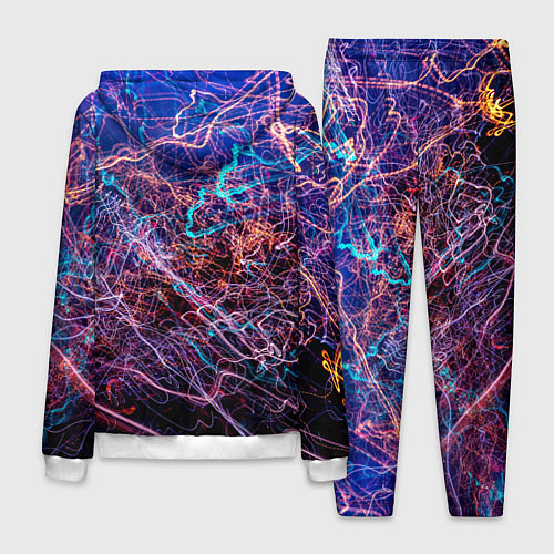 Мужской костюм Неоновые сети - Синий / 3D-Белый – фото 2
