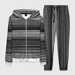 Мужской костюм Black and white thin stripes Тонкие полосы