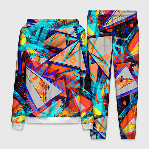 Мужской костюм Яркий неоновый абстрактный узор / 3D-Белый – фото 2
