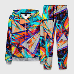 Костюм мужской Яркий неоновый абстрактный узор, цвет: 3D-меланж