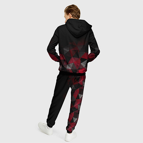 Мужской костюм Черно-красный геометрический / 3D-Черный – фото 4