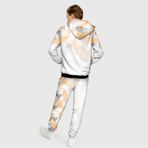Мужской костюм Однотонный белый и желто-серый геометрический / 3D-Черный – фото 4