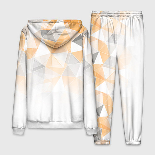 Мужской костюм Однотонный белый и желто-серый геометрический / 3D-Белый – фото 2