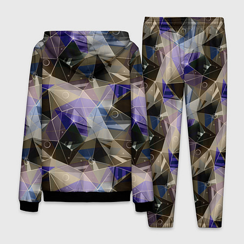 Мужской костюм Полигональный абстрактный: бежевый, коричневый, си / 3D-Черный – фото 2