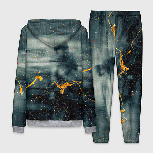 Мужской костюм Абстрактные силуэты и золотая краска / 3D-Меланж – фото 2