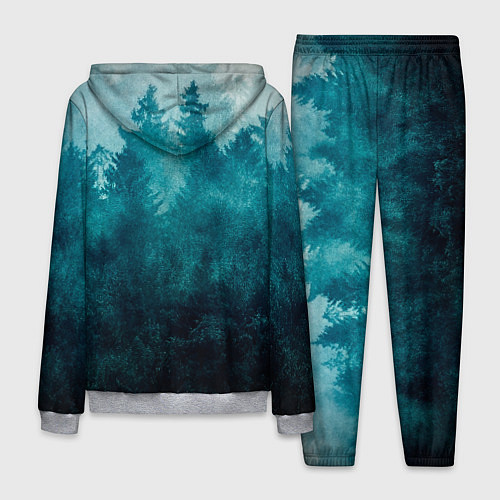 Мужской костюм Темный хвойный лес / 3D-Меланж – фото 2