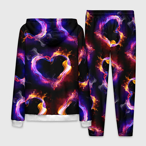 Мужской костюм Пламенное сердце - паттерн / 3D-Белый – фото 2