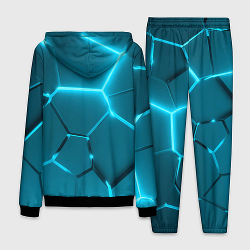 Мужской костюм Ледяные неоновые геометрические плиты / 3D-Черный – фото 2