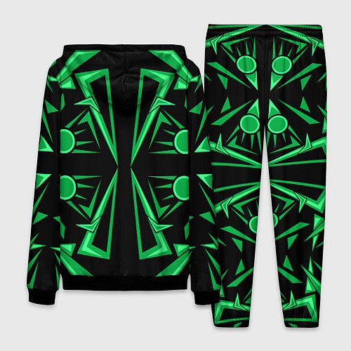 Мужской костюм Геометрический узор зеленый geometric / 3D-Черный – фото 2