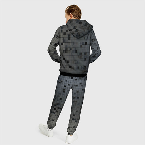 Мужской костюм Пиксельный объёмный паттерн / 3D-Черный – фото 4
