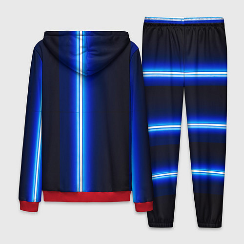 Мужской костюм Неоновое синее свечение / 3D-Красный – фото 2