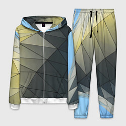 Костюм мужской Абстрактная сетка из множества фигур, цвет: 3D-белый