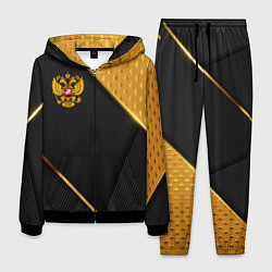 Мужской костюм Герб России на черном фоне с золотыми вставками