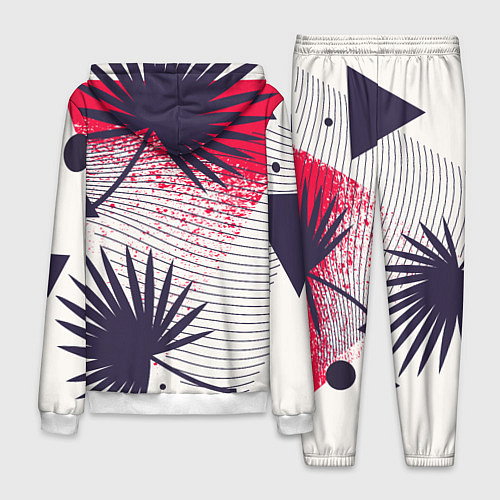 Мужской костюм Треугольники и пальмы / 3D-Белый – фото 2