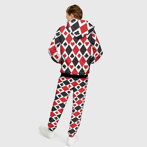 Мужской костюм Фон из карточных мастей / 3D-Черный – фото 4