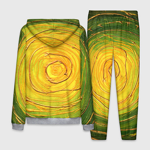 Мужской костюм Желто-зеленая текстурная абстракция акрилом / 3D-Меланж – фото 2