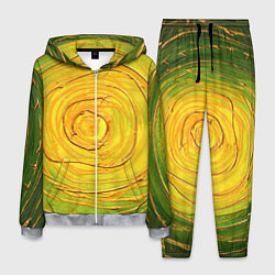 Костюм мужской Желто-зеленая текстурная абстракция акрилом, цвет: 3D-меланж