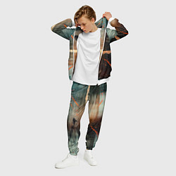 Костюм мужской Светло-синий абстрактный фон и брызки красок, цвет: 3D-белый — фото 2