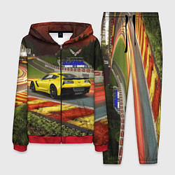 Костюм мужской Chevrolet Corvette на гоночной трассе, цвет: 3D-красный