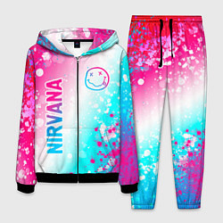 Костюм мужской Nirvana neon gradient style: надпись, символ, цвет: 3D-черный