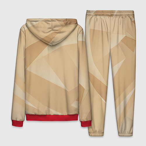 Мужской костюм Золотистые абстрактные геометрические фигуры / 3D-Красный – фото 2