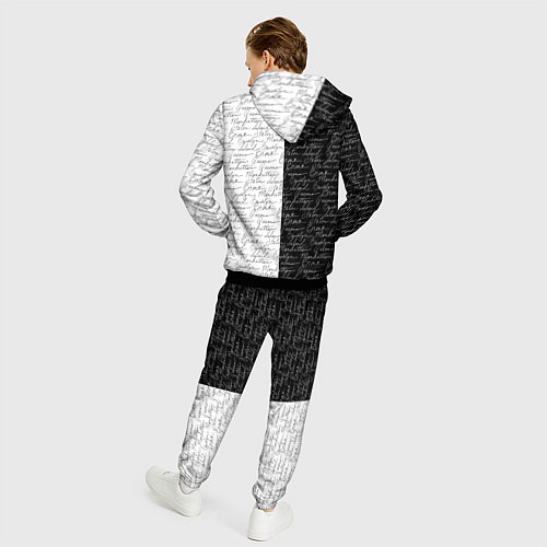 Мужской костюм Мемуары рукописный текст / 3D-Черный – фото 4