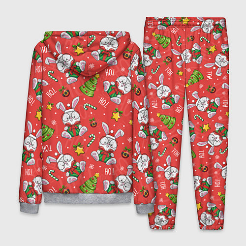 Мужской костюм Новогодний паттерн с кроликом / 3D-Меланж – фото 2