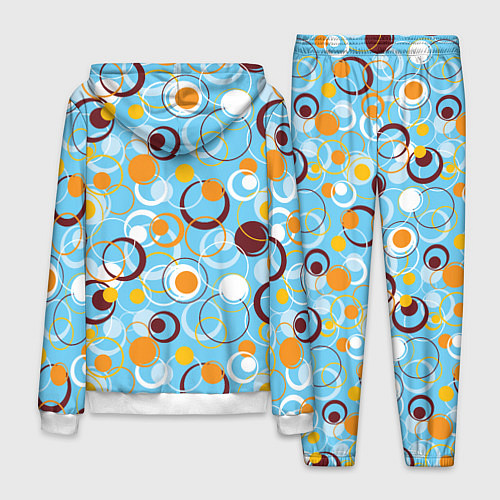 Мужской костюм Круги и оружности разноцветные / 3D-Белый – фото 2