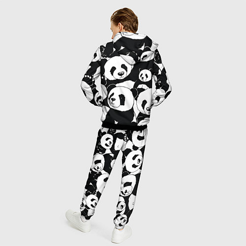 Мужской костюм С пандами паттерн / 3D-Черный – фото 4