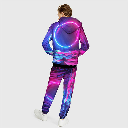 Мужской костюм Круг и разноцветные кристаллы - vaporwave / 3D-Черный – фото 4