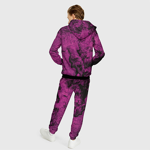 Мужской костюм Тёмно-розовые краски во тьме / 3D-Черный – фото 4