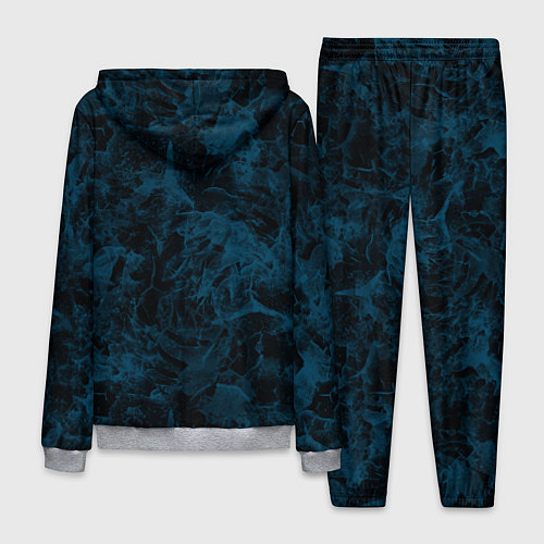 Мужской костюм Синий и черный мраморный узор / 3D-Меланж – фото 2