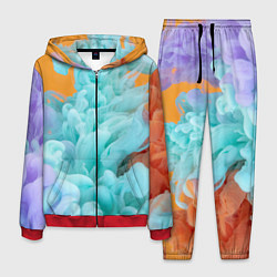 Костюм мужской Красочный и разноцветный дым, цвет: 3D-красный
