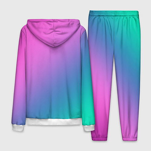 Мужской костюм Розовый с бирюзовым и синим градиент / 3D-Белый – фото 2