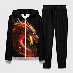 Костюм мужской Яростный огненный дракон, цвет: 3D-меланж
